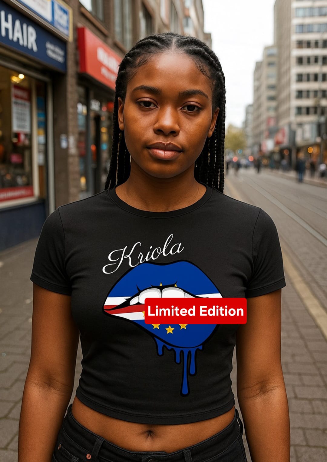 Kriola Cropped T-shirt (stretchy)