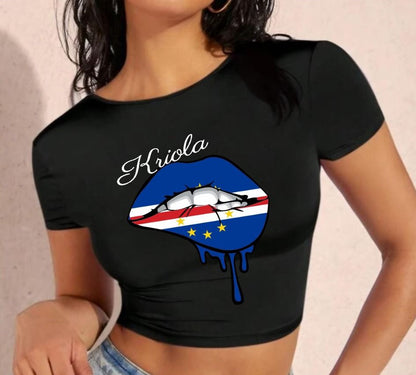 Kriola Cropped T-shirt (stretchy)